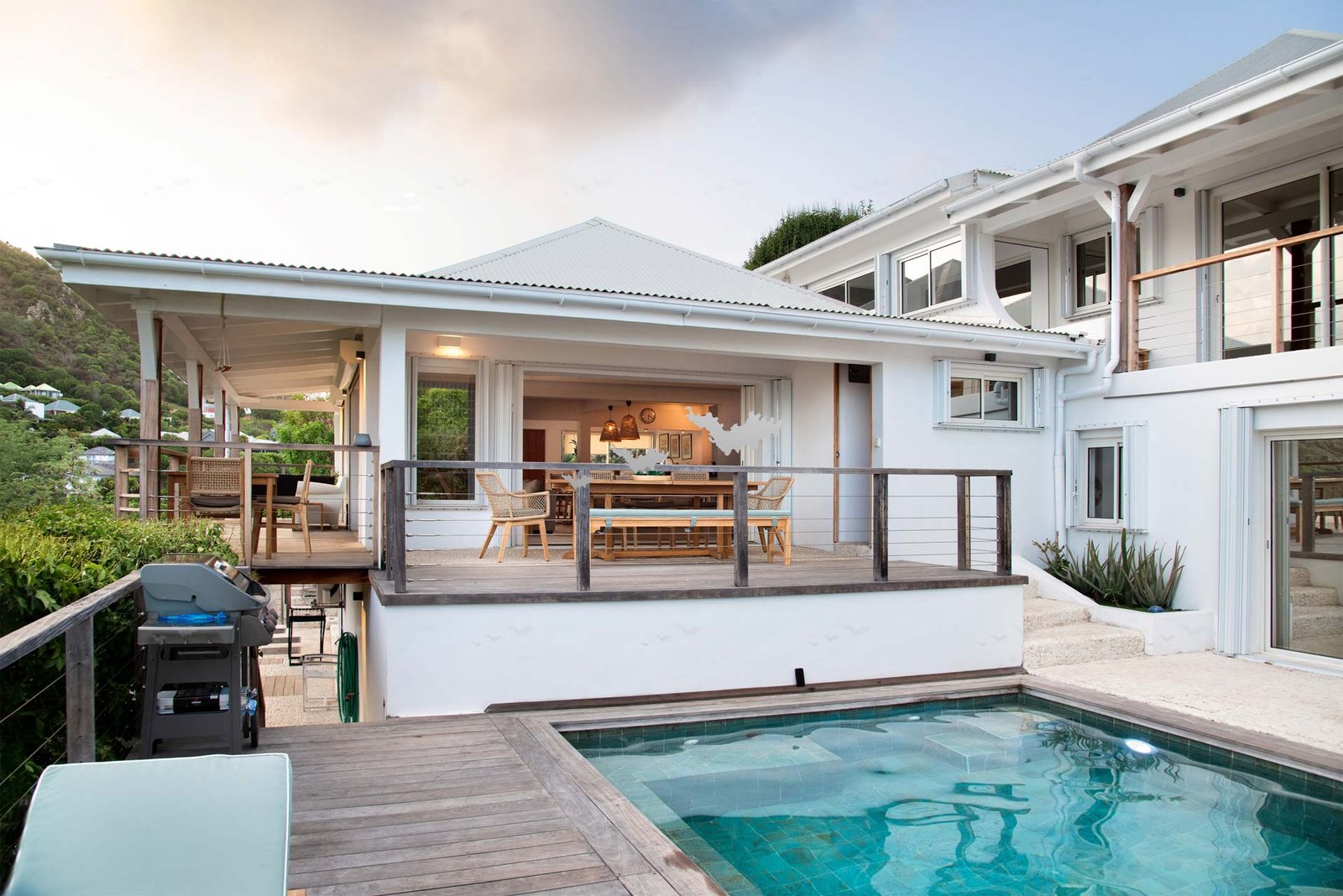 Swimming Pool Deck Overlooking St Barth's Wild Coast