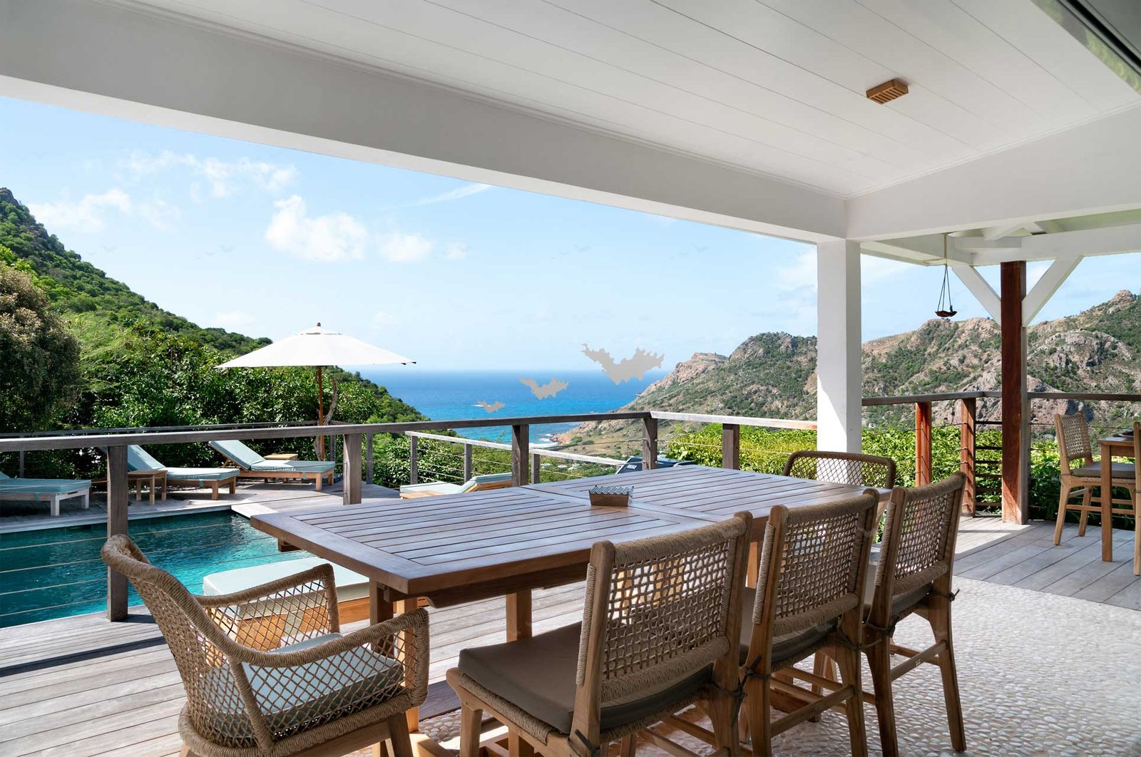 Covered Outdoor Meal Table Villa Dreamtime St Barts